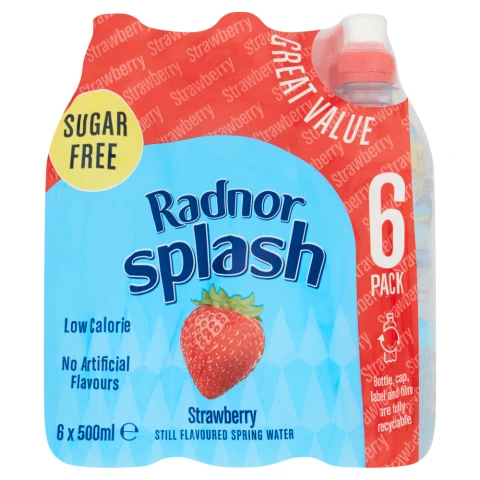 Radnor Splash Still Strawberry Spring Water 6x500ml