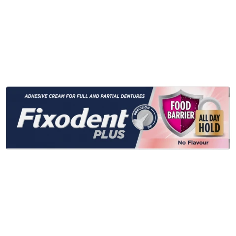 Fixodent Plus Food Barrier Denture Adhesive Flavour Free 40g