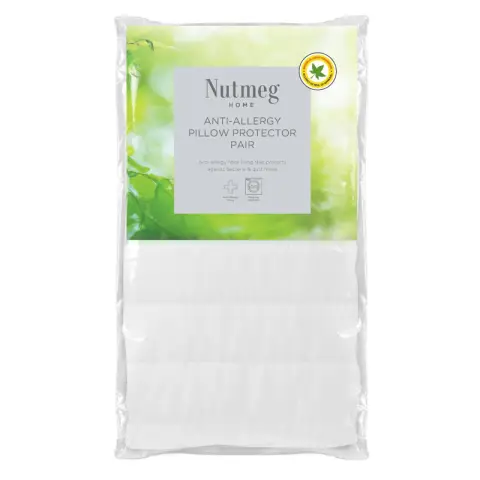 Nutmeg Home Pillow Protectors Anti Allergy 2pk
