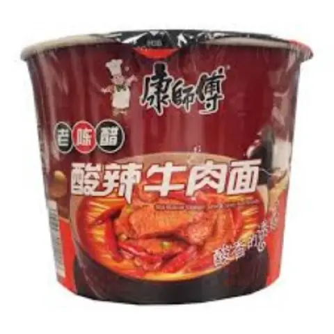 康师傅经典桶面-酸辣牛肉 KSF Instant Noodles- Hot & Sour Artificial Beef Flavour(Bowl) 122g