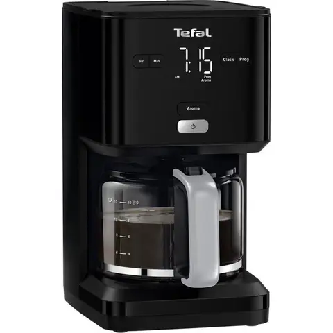 Tefal CM6008 Smart & Light - Filter koffiezetapparaat - 1.25L - Digitaal Display met Timer - 15 Kopjes - Warmhoudfunctie - Zwart