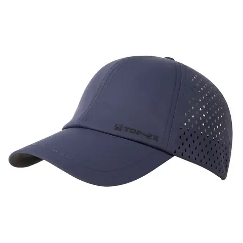 TOP-EX Unstructured Running Breathable Mesh Quick Dry Cooling Sweatband Baseball Caps M/L Navy