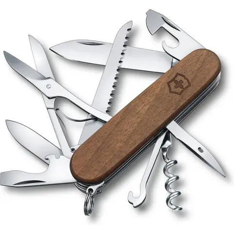Victorinox Huntsman Zakmes - 91 mm, Notenhout