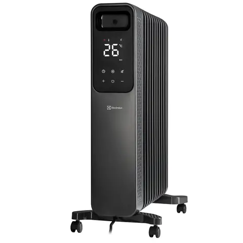 Electrolux Oil Filled Radiator – 2400W Heating Power, Adjustable Thermostat, Portable Design, Grey HEA2014ELGRY