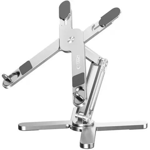 Tech-Protect ULS200 Laptop-Ständer - Verstellbar und faltbar, Aluminium, für Geräte bis zu 16 Zoll, Silber