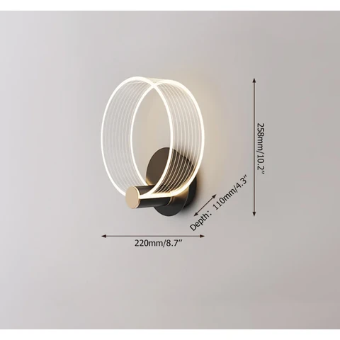 Moderne Kreis-Wandlampe Einzel-Nachttisch-Wandlampe Acryl & Metall