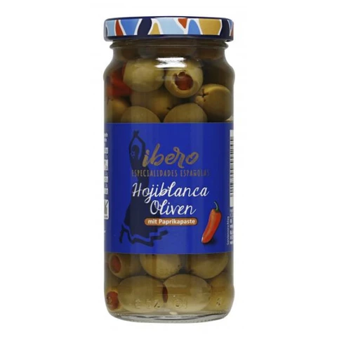 Ibero Hojiblanca Oliven grün mit Paprikapaste 230 ml