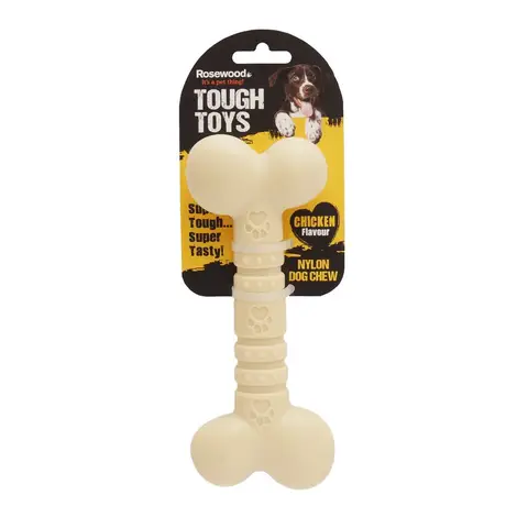 Rosewood Small Nylon Chicken Bone Durable Chew Toy for Small Dogs Long-Lasting Chicken Flavour