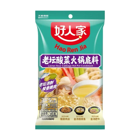 Hao Ren Jia Laotan Sour Cabbage Hot Pot Base 300g
