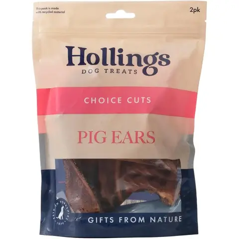 Hollings Dog Treats Choice Cuts Pig Ears 2 Pack
