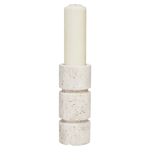 Fifty Five South Candle Holder Tibor Travertine Cream Small