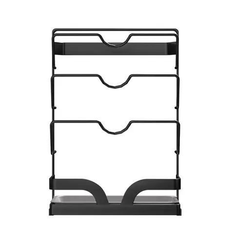 ochama×J.ZAO Étagère de Rangement de Cuisine, Support pour Couvercles de Casseroles, Porte-Planche à Découper, Organisateur de Spatules et Cuillères, avec Plateau de Récupération d’Eau