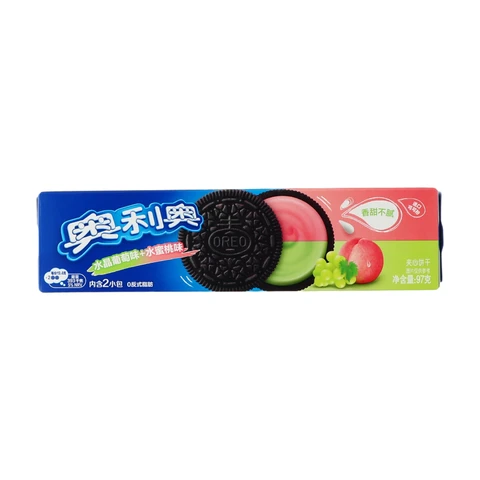 Oreo Crystal Trauben- & Pfirsichgeschmack Sandwich-Kekse 97g
