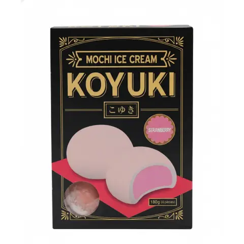 KOYUKI Japanese Mochi Ice Cream Strawberry Flavor 180g (30g × 6 pieces)
