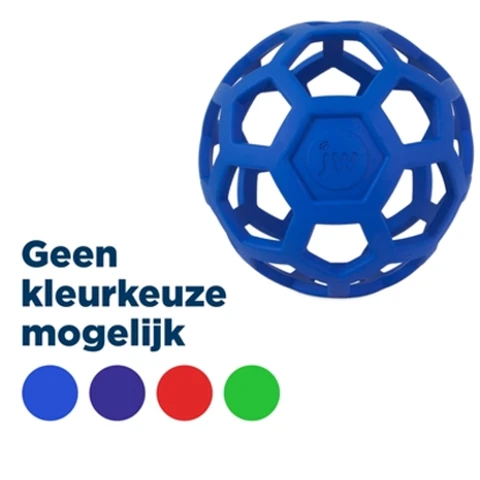 JW Hol-ee Roller Balle en caoutchouc à trous bleu - Diamètre 14 cm