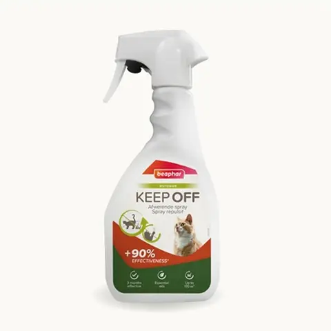 Beaphar - Keep Off - Spray répulsif Extérieur pour Chats - Outdoor - Protège Votre extérieur (Meubles, clôtures, terrasses) des marquages des Chats - Aux huiles essentielles - Jusqu’à 170m2-500 ML