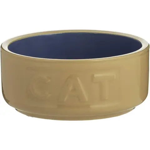 Mason Cash Cane/Blue Lettered Cat Bowl 130mm