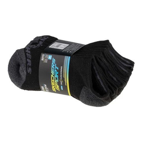 Skechers Jungen-Socken 6er-Pack Socken ohne Sockenrand Schwarz 31-34