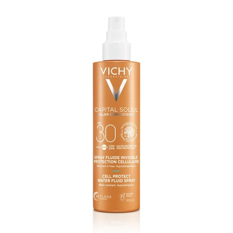 Vichy Capital Soleil Cell Protect Invisible Water Fluid Spray - 200 ml, SPF 30