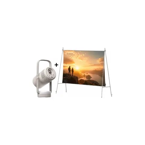 XGIMI Vibe One Match Night Collection Projecteur - Vibe One Projecteur portable, FHD 1080P, Google TV, 250 lumens ISO, Audio JBL, Batterie intégrée + Écran de projection avec support