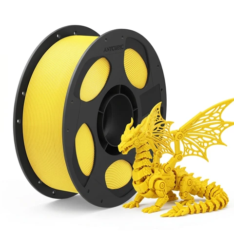 JOYBUY x ANYCUBIC PLA Basic Druckfilament, 1 kg Spule, 1,75 mm Durchmesser, ±0,02 mm Toleranz - Gelb