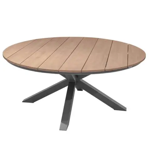 Hespéride Oriengo Table de jardin ronde en aluminium et acajou - 8 places