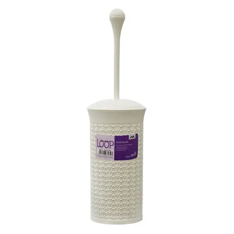 JVL Knit Design Loop Plastic Toilet Brush and Holder – Ivory