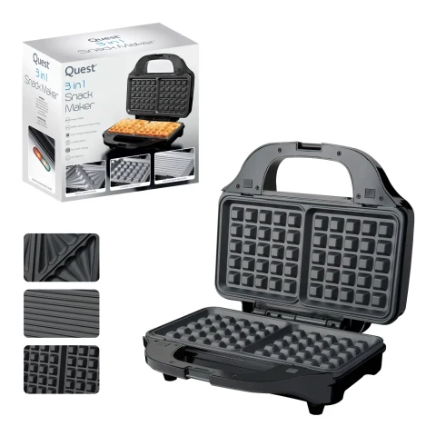 Quest 3-in-1 Snack Maker plates, lights, snack, interchangeable, non, easy – 37530