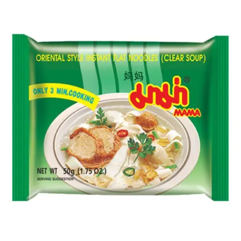 Mama  Rice Noodles - Clear Soup Flat 50g 妈妈 速食宽米粉清汤味50g