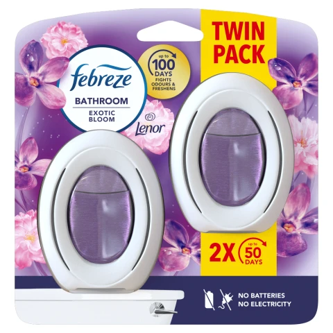 Febreze Bathroom, Continuous Air Freshener Lenor Exotic Bloom 2 Count