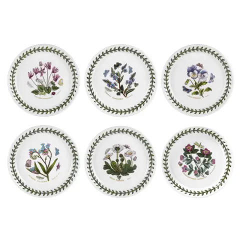 Portmerion Botanic Garden set of 6 bread plates - mixed designs