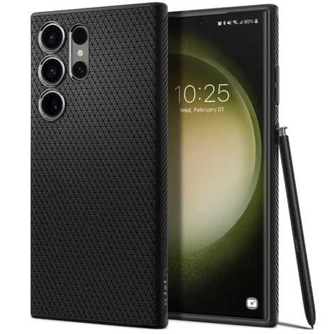 Spigen Liquid Air Hülle für Samsung Galaxy S23 Ultra - Matt Schwarz