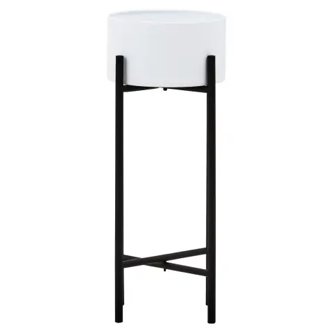 Trosa Small White And Black Floor Standing Planter