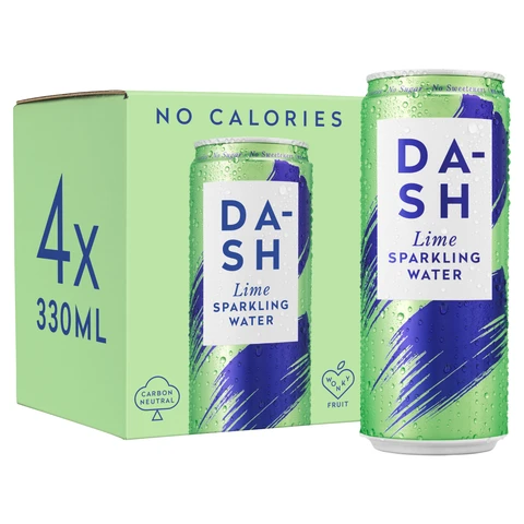 Dash Water - Sparkling Water Infused With Wonky Limes Multipack - 4 X 330ml