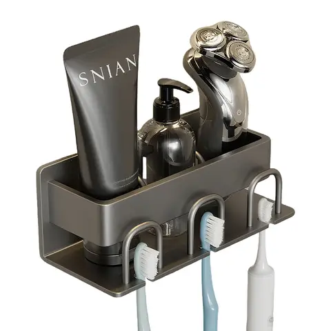 SNSP Porte-brosse à dents sans trou pour salle de bain, support mural pour gobelet de bain de bouche