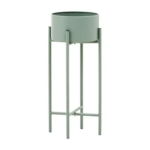 Premier Housewares Moderner kleiner grüner Standtopf, robuster Outdoor-Topf für Blumen, langlebiger Standtopf