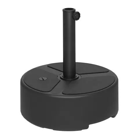 Outsunny Sonnenschirmständer aus HDPE Befüllbar Schirmständer 18kg/20kg mit Sand Wasser, Rund Schirmhalter, Schirmgewicht für Sonnenschirm Ø38mm/48mm, für Balkon Terasse Garten Schwarz