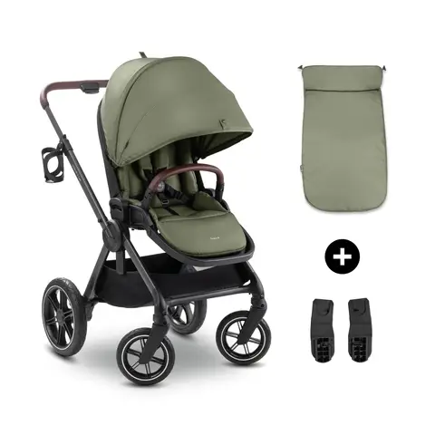 Hauck Comfort N Care Stroller with Footmuff & Infant Car Seat Adapter - Olive