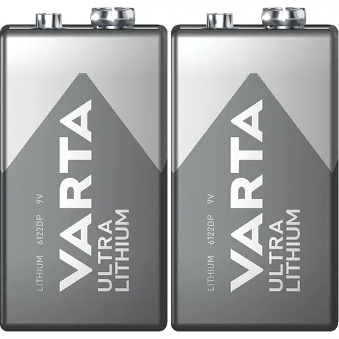 VARTA Batterie Lithium, E-Block, 6FR61, 9V Ultra Lithium, Professional, Einzelhandels-Blister (1er-Pack)
