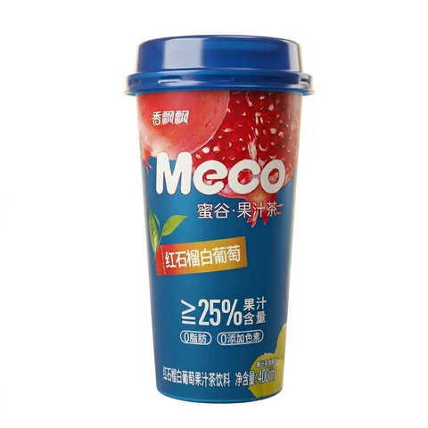 SENPURE MECO Tea Drink Red Pomegranate White Grape Flavor 400ml*15