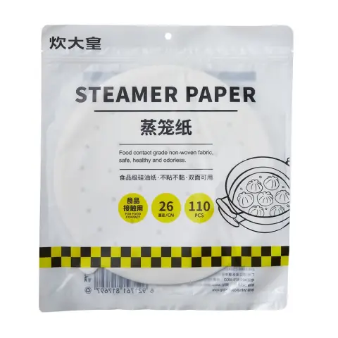 COOKER KING 110 stuks Stoommandjes Papier Stoombroodjes Mat Food Grade Oliebestendig Papier 26 cm Anti-Aanbak Wegwerpbaar