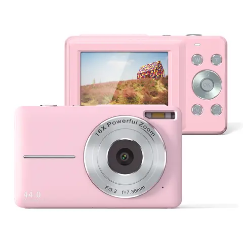 Songdian Pocket Camera 4K 64MP for Photography and Video 16X Zoom-Pink