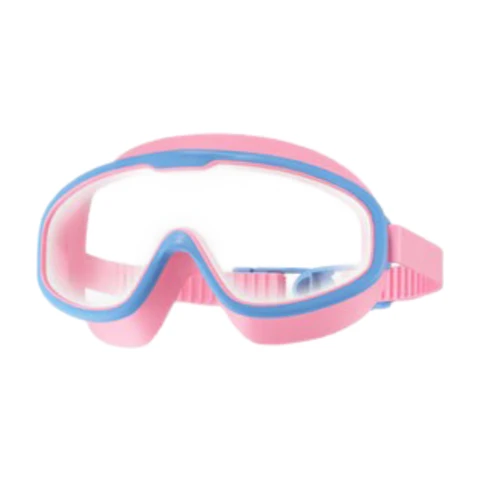 ochama x J.ZAO Schwimmbrille für Kinder, großer Rahmen, HD, wasserdicht, beschlagfrei – weiches Puderblau