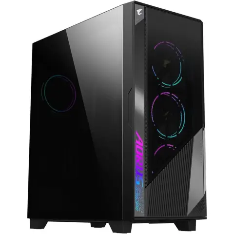 Gigabyte AORUS C500 Glass Mid Tower ATX Case, Black, TG Panel, No PSU