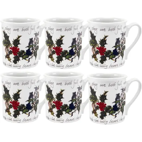 Portmeirion The Holly & The Ivy Breakfast Mug – Set of 6