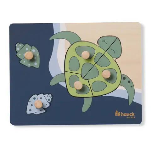Hauck Wooden Shape Puzzle for Babies (12+ months) - Turtle - Puzzle N Sort