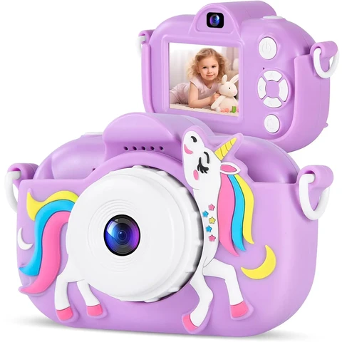 SONGDIAN Appareil photo pour enfants licorne - violet