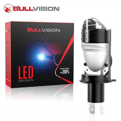 Bullvision H4 LED Light Bulbs, High and Low Beam, 20,000LM Brighteness 300% Brighter 6000K White, Simply Plug n Play,Pack of 1