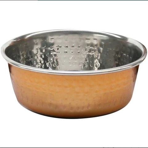 Rosewood Large Hammered Copper Stainless Steel Dog Bowl 1900ml