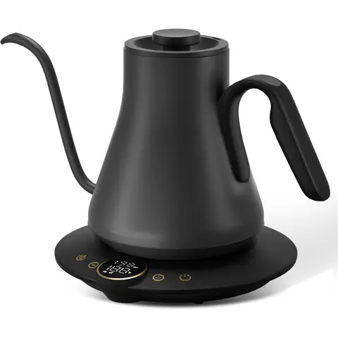 Cocinare FLOW B9 Gänsehals-Pour-Over-Kaffeekocher, präzise Temperaturregelung für Filterkaffee & Tee, 1500 W Schnellkochfunktion, 0,9 l Edelstahlinnenraum, Mattschwarz